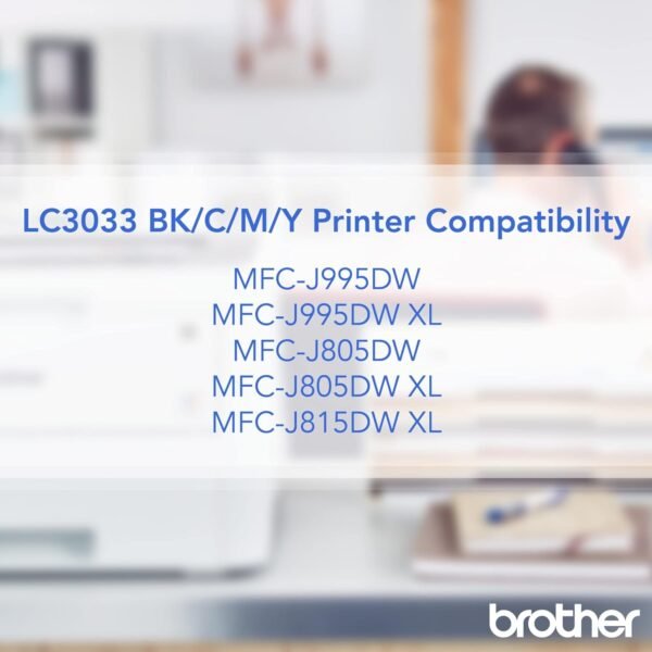 Brother LC3033 Genuine High-Yield Multi-Pack Ink, Black/Cyan/Magenta/Yellow, Pack Of 4 Cartridges, LC30334PKS - Image 6