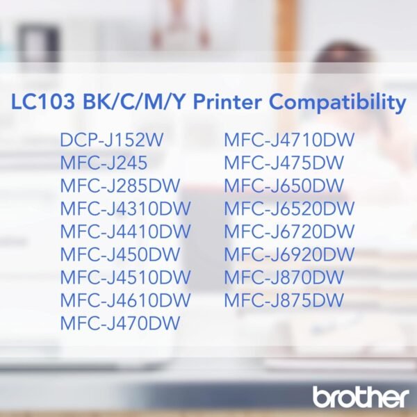 Brother LC103 High-Yield Black Ink Cartridges, Pack Of 2, LC1032PKS - Image 5