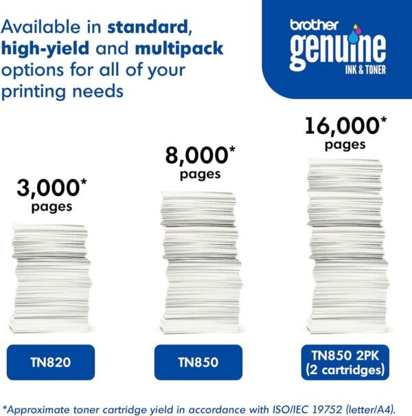 Brother TN-850 High-Yield Black Toner Cartridges, Pack Of 2 Cartridges - Image 4