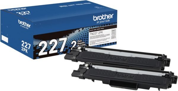 Brother TN-227 High-Yield Black Toner Cartridges, Pack Of 2, TN-227BK