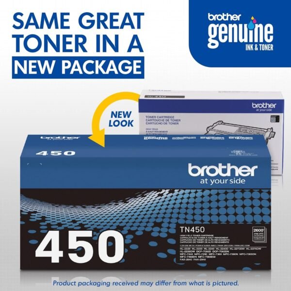 Brother TN-450 High-Yield Black Toner Cartridge, TN-450BK - Image 3